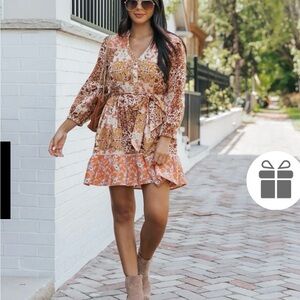 Umgee Boho Chic Floral Mini Dress